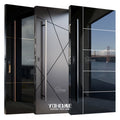 Australian Style Modern Aluminium Front Door Black Aluminium Main Doors Modern Aluminium Pivot Door