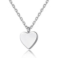 Custom 925 Sterling Silver Rhodium Plated Necklaces Simple Blank Heart Shape Engraved Trendy Wedding Party Necklace Gift Idea
