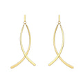 Gold Plated Fashion Jewelry S925 Sterling Silver Long Tassel Drop Earrings Xmas Gift for Women Girl