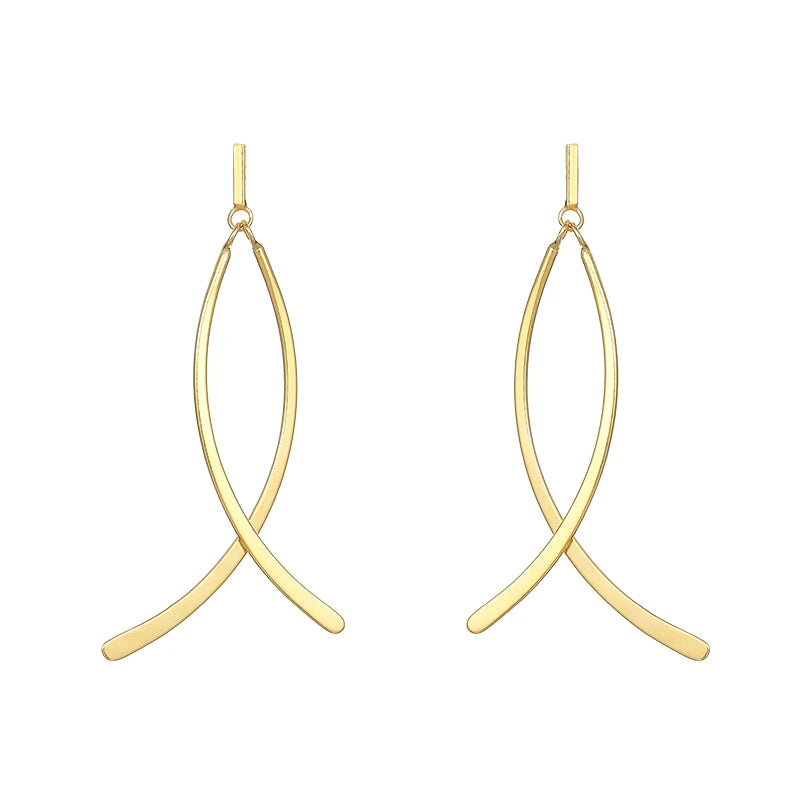 Gold Plated Fashion Jewelry S925 Sterling Silver Long Tassel Drop Earrings Xmas Gift for Women Girl