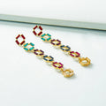 Fashion Jewelry Crystal Hollow Dangling Earrings Rhinestone Geometric Dangle Earrings for Women