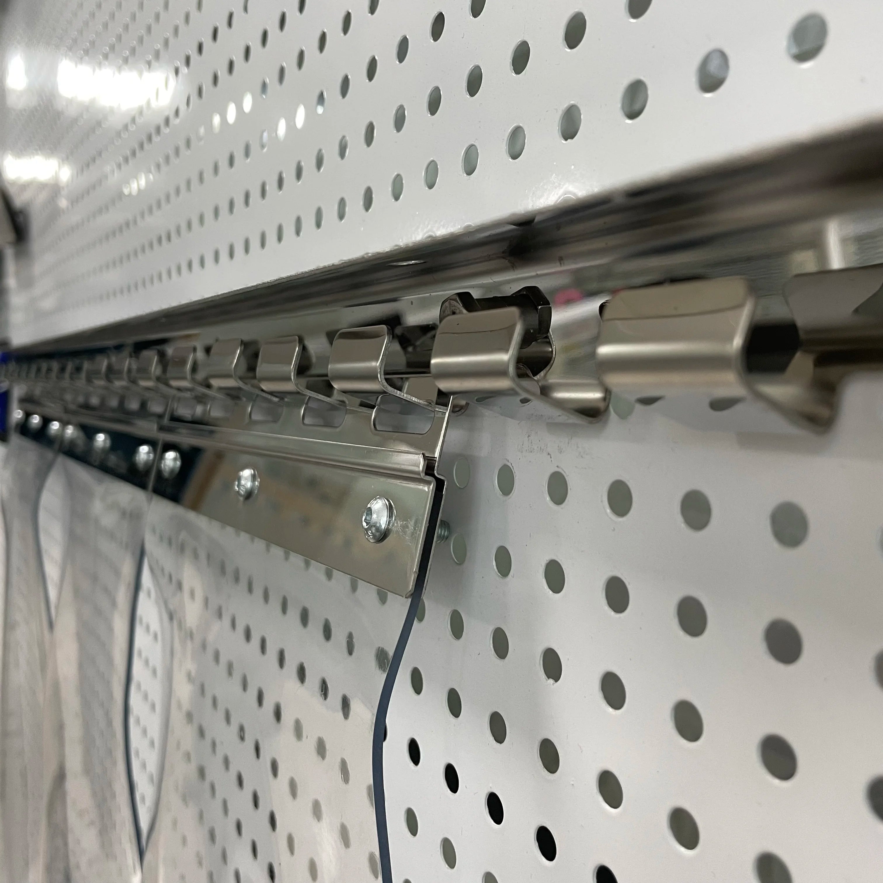 Outdoor / Factory Door PVC Strip Curtains Rail Stainless Steel / Galvanized Steel Hardware Clip Hanger
