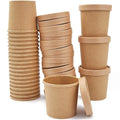 Disposable Kraft Paper Food Packaging Container Waterproof Takeaway Soup Salad Paper Bowl