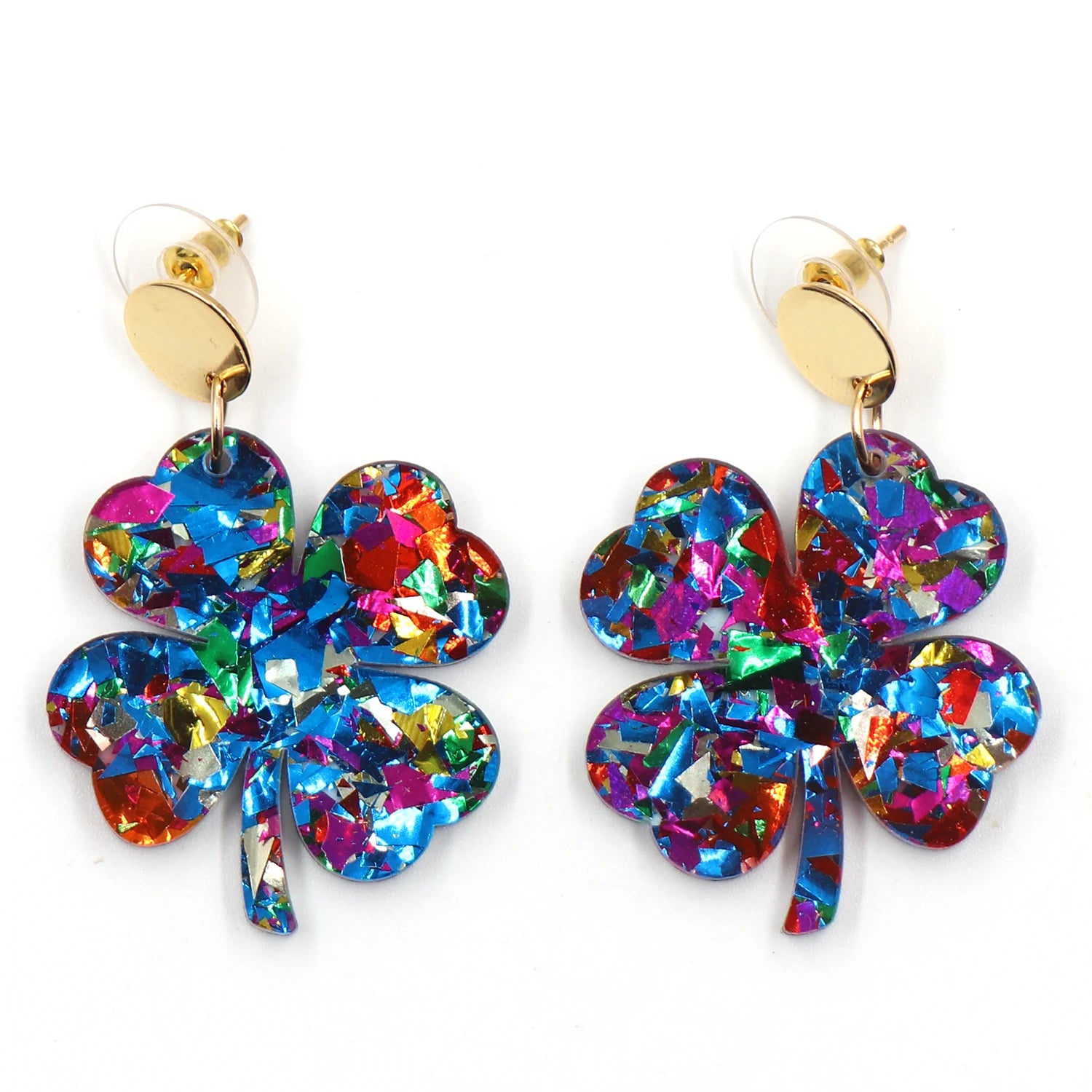 ERS841ER1817 1pair Top Fashion CN Drop Clover St.Patrick's Day Acrylic Earrings Jewelry for Women