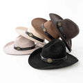Retro British Large Brim Woolen Cowboy Hat Outdoor Warm Sunshade Wool Cowboy Hats