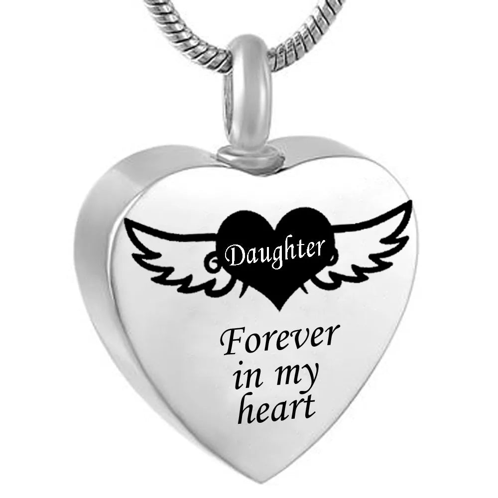 Bigger Ash Chamber Stainless Steel Heart Holder Pendant Ash Necklace Pet Urn Paw Print Keepsake Memorial Jar Ash Urn Cremation