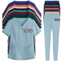 Custom Logo Medical Clinicos Elastic Blank Girls Hospital Doctors Women Medical Scrubs Uniforms Nurse Clothing Set