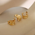 2022 Jewelry Trendy Earring 18K Gold Plated Irregular Statement C Hoop Earrings Stainless Steel Earrings Wholesale