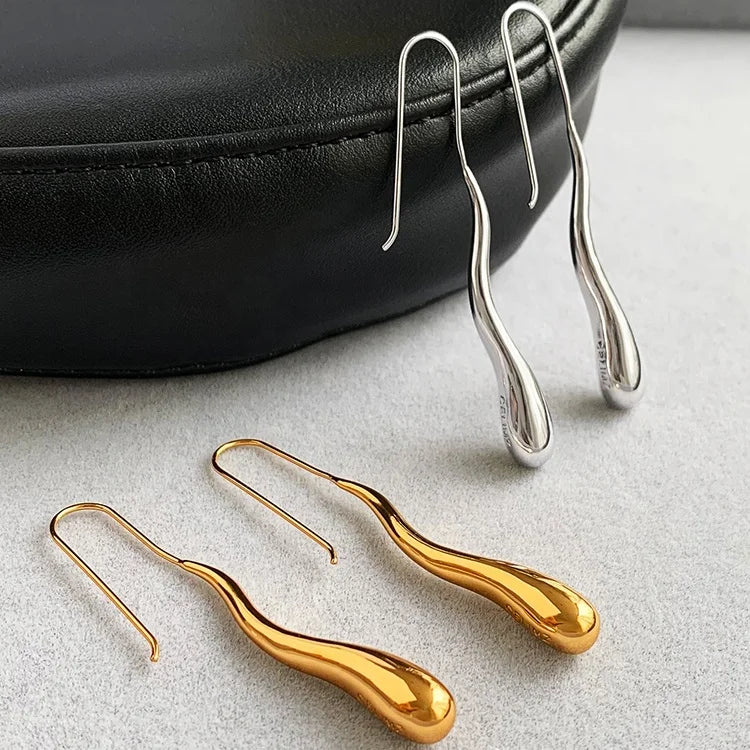Brass Plated Long Irregular Teardrop Earrings for Women Mother'S Day Gift Jewelry Custom Design