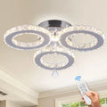 Modern Luxury 3-Ring LED  Crystal Ceiling Light with Remote Control Dimmable Nordic Crystal Chandelier