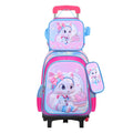 Cute Cartoon Backpack for Primary School Students Pull Rod Design with Pen Bag Lunch Bag Three-piece Set Made of EVA Material