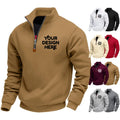 DOVEARK American Heavyweight Fleece Lined Skin-Friendly Warm Men's Stand Collar Half Zip Long Sleeve Casual Sports Sweatshirt