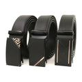 LQbelt Factory Men's Automatic Buckle Belt Male Adjustable Business Casual Black PU Leather Belts Wholesale