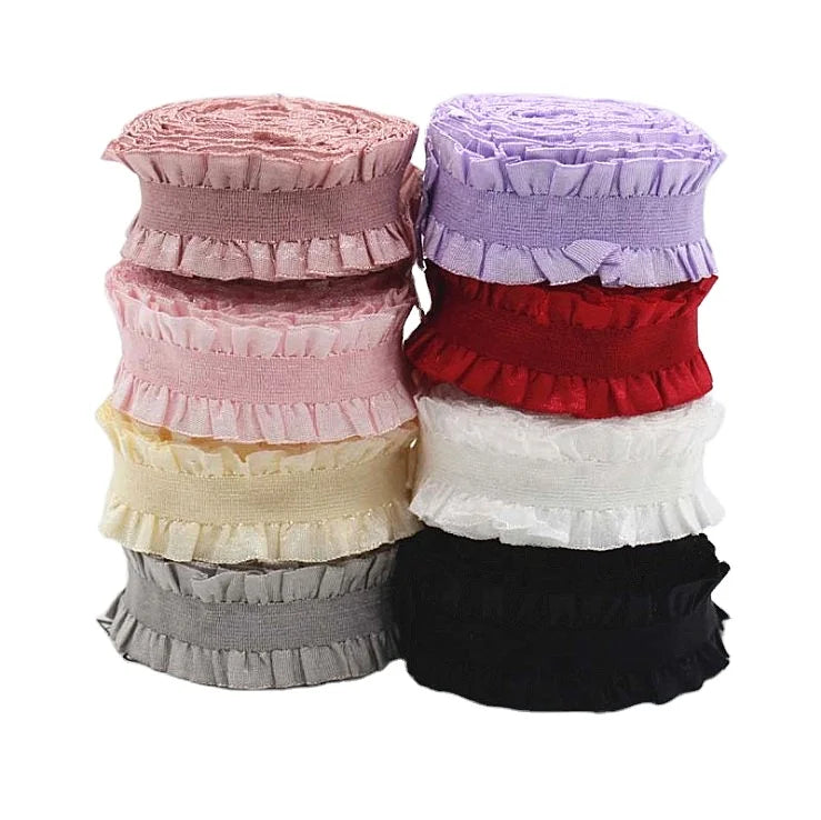Deepeel HL001 25mm Home Textile Garment Sewing Accessories Hundred Fold Ribbon Skirt Lace Elastic Band