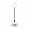 Wedding Favors Decoration Crystal Glass Diamond Shaped Place Name Card Holder
