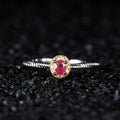Aimgal Fine Jewelry's Newly Released S925 Silver Open Gemstone Ring Burnt Natural Ruby Wedding Friendly Instagram Popular
