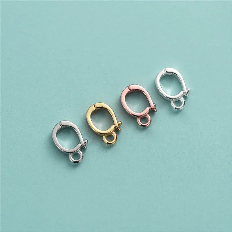Fashion Rose Gold Oval Connect Clasp Wholesale 925 Sterling Silver for Jewelry Making Accessories Wholesale