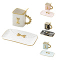 10 Oz 310 ml Cute Creative Design Set 4 Coffee Ceramic Mug Set Handbag Coffee Mug Travel Tea Cup and Saucer for Christmas Gifts