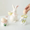 Creative Easter Hand-Drawn Cute Rabbit Ceramic Egg Tray Home Decor Ornament and Cross Border Crafts for Party