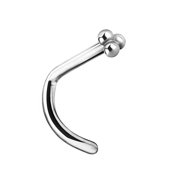 Wholesale Custom 0.8mm G23 Titanium Triple Ball Nose Stud Fashionable Body Jewelry Orthodox for Wedding Engagement Jewelry