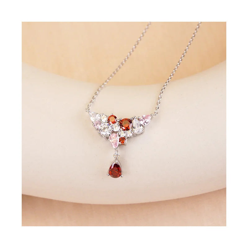 Free Design S925 Sterling Silver Color Zircon Necklace for Women Collarbone Chain with Treasure Pendant Fine Pendant Necklaces