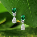Top Quality New Design Lab Grown Emerald Earring 925 Sterling Silver Stud Earings Women Engagement Weeding Moissanite Earrings
