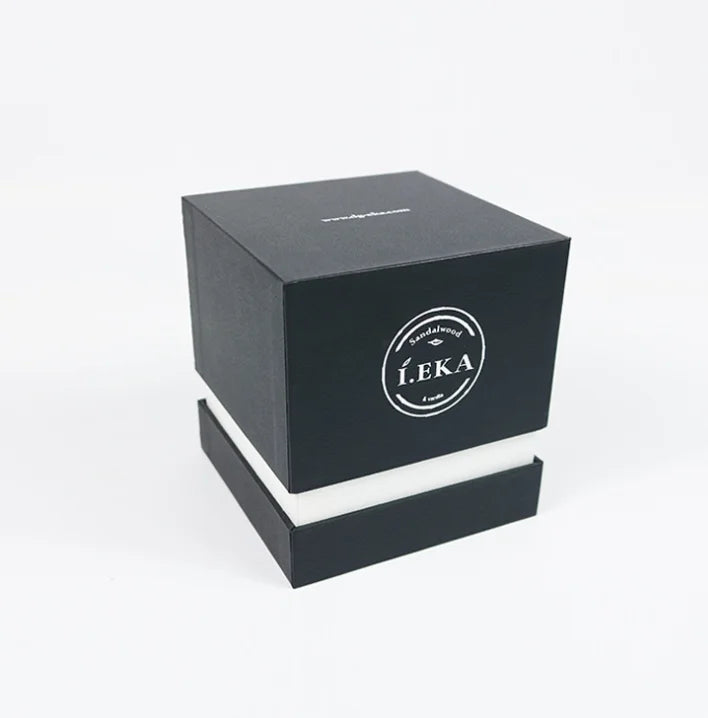 Customized Black Simple Candle Box Flip up and Down Aromatherapy Candle Packaging Box
