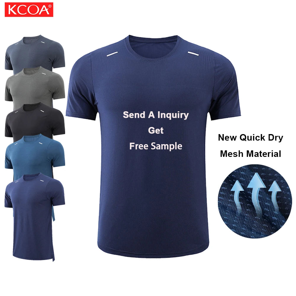 High Quality Sweat Breathable Training T-shirt European Sizes Polyester Shirts Men's Gym T Shirt