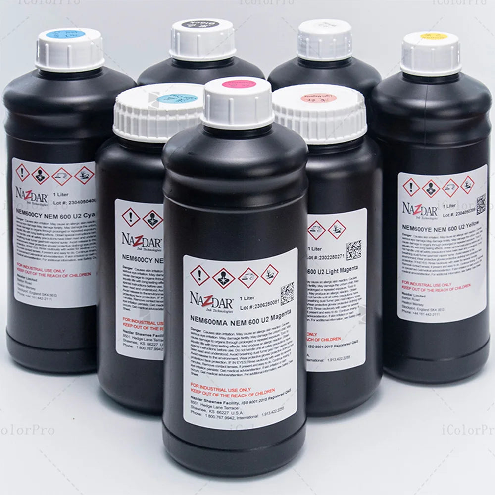Original NAZDAR UV Printing Ink for Ricoh Gen5 Gen6 Konica KM1024 Printhead 1000ml Uv Ink With Factory Price