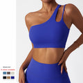 High Quality Women's Sexy One-Shoulder Push-Up Yoga Bra Breathable Skin-Friendly Shockproof Beauty Back Sports Fitness Top