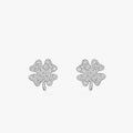 Ailmay New Arrival Lucky Four-Leaf Clovers Stud Earrings Clear Zircon Anti-allergy Earring Gift for Women Fine Jewelry