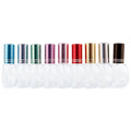 Wholesale Empty Lozenge Pattern Side Flat Round  10ml Refill Thick Glass Perfume Spray Pump Bottle