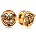 Evorte Wholesale 8-22mm Stainless Steel Vintage Punk Death Moth Ear Gauges Plugs Ear Tunnels Body Piercing Jewelry Wedding