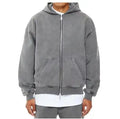 Custom Relaxed Loose Fit Zip-through Hoodie Jacket Mens Gym Wear Sweatshirt 100% Cotton Zip up HOODED SWEATSHIRT WITH ZIP