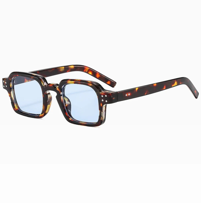 STORY STY3921N Leopard Square Optical Eyewear Fashion Rivet Gray Frames Blue Light Blocking Glasses Custom Logo Retro Sunglasses