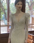 Women Beaded Mermaid Evening Dresses Elegant Evening Gown Sequin Party Prom Dresses