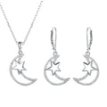 Sells Romantic Earrings with Star and Moon Pendants and Small Hoop Earrings