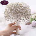 D-BB002 New Design Luxury Pearl Diamante Artificial  Bride Flower Bouquet for Wedding Decor