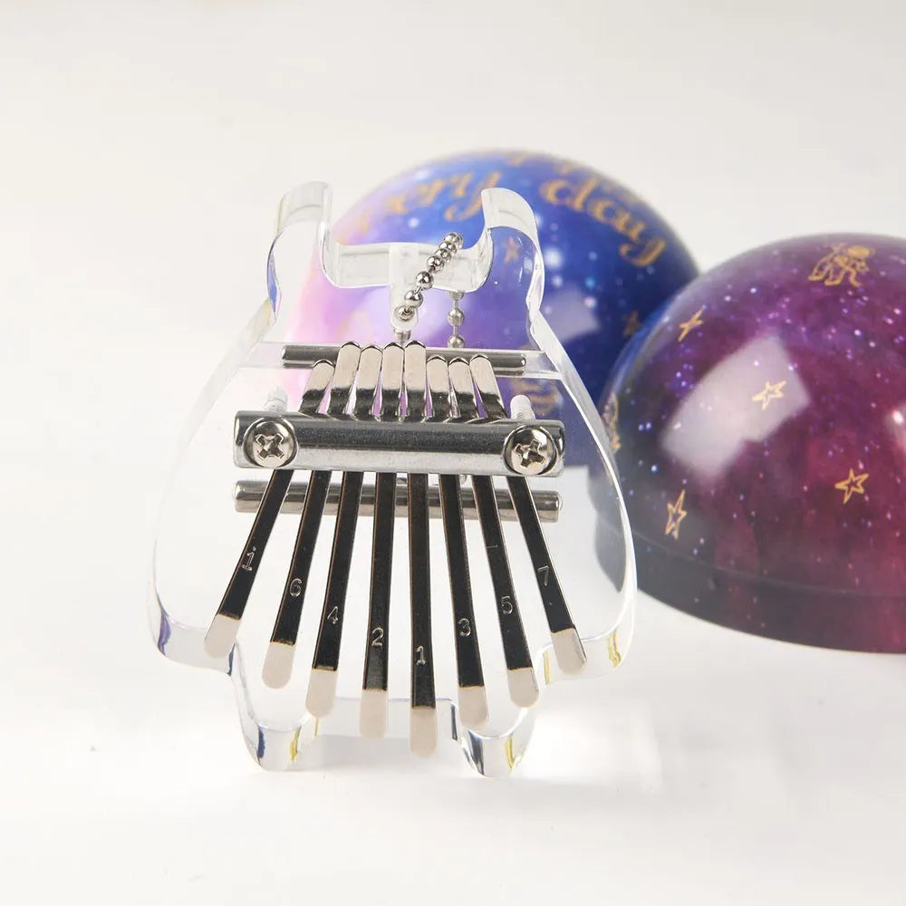 Mini 8 Tone Thumb Harp Acrylic Crystal Style Holiday Birthday Children Gifts