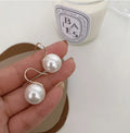BSZ118 925 Sterling Silver Round Pearl Hook Earrings Mother's Day Gift 10mm 12mm