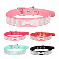 Hot Selling Stylish Dog Cat Collar with Rhinestone Crown Decoration PU and Fiber Material Bling Diamond Dog Collar