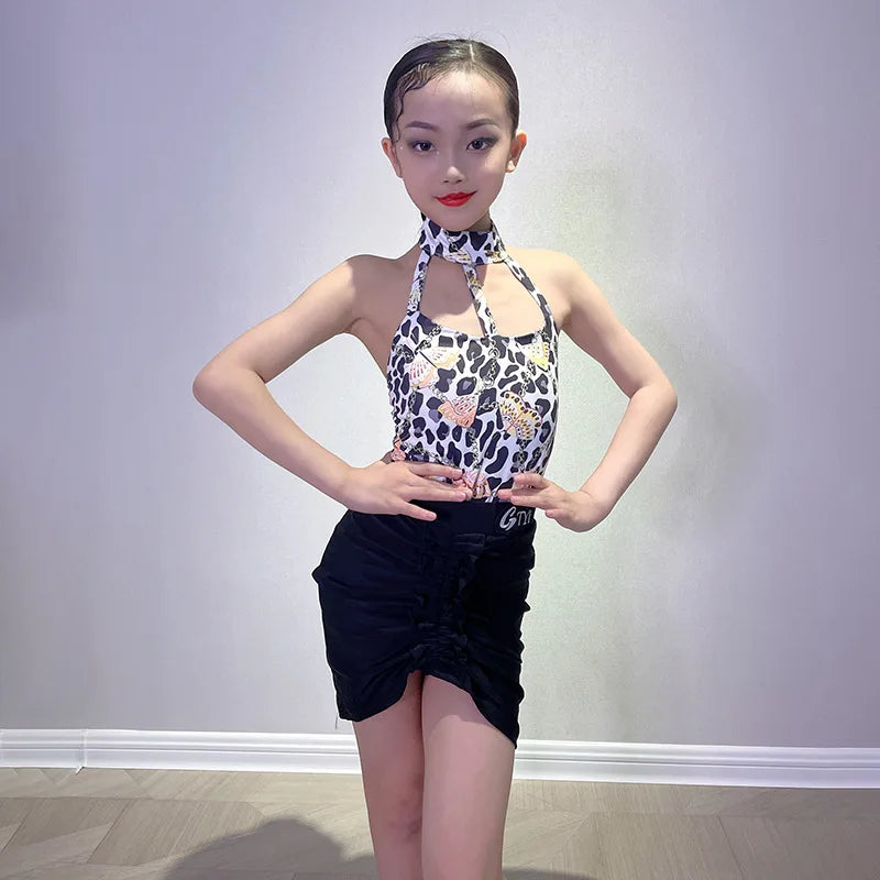 Latin Dance Summer Girls Practice Performance Children Costume for Dance