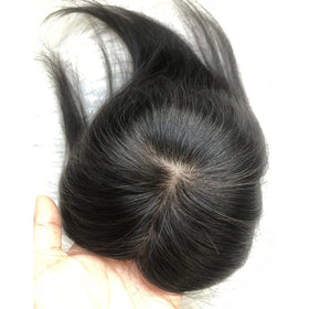 Emeda #1b Color 6*9 cm Full Silk Topper Brazilian Virgin Human Hair Russian Hair