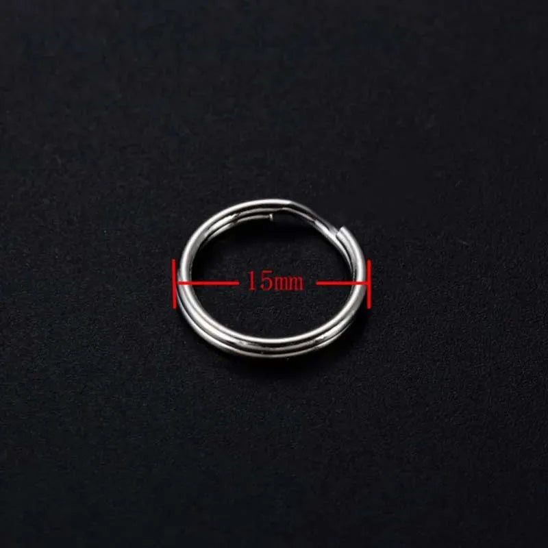 Jewelry Connections Versatile Crafting Jump Rings 15mm Key Ring Stainless Steel Split Keychain Edc Round Loop Hoop Buckle
