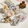Women's Fashion Square Sequined Hair Claw Clips Mix Color Acrylic Acetic Acid for Girls Daily Use