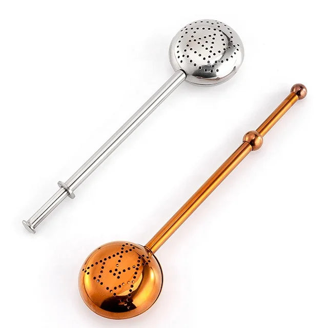 2026 Hot Seller Stainless Steel Tea Infuser Filter Strainer with Long Handle for Hanging on Teapots Mugs Cups to Steep Tea