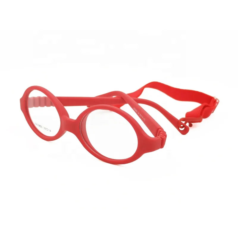 Wholesale TR90 Single Color Optical Frames for Kids Flexible Hingeless Design Blue Pink Elastic Straps Reading Glasses Red Color