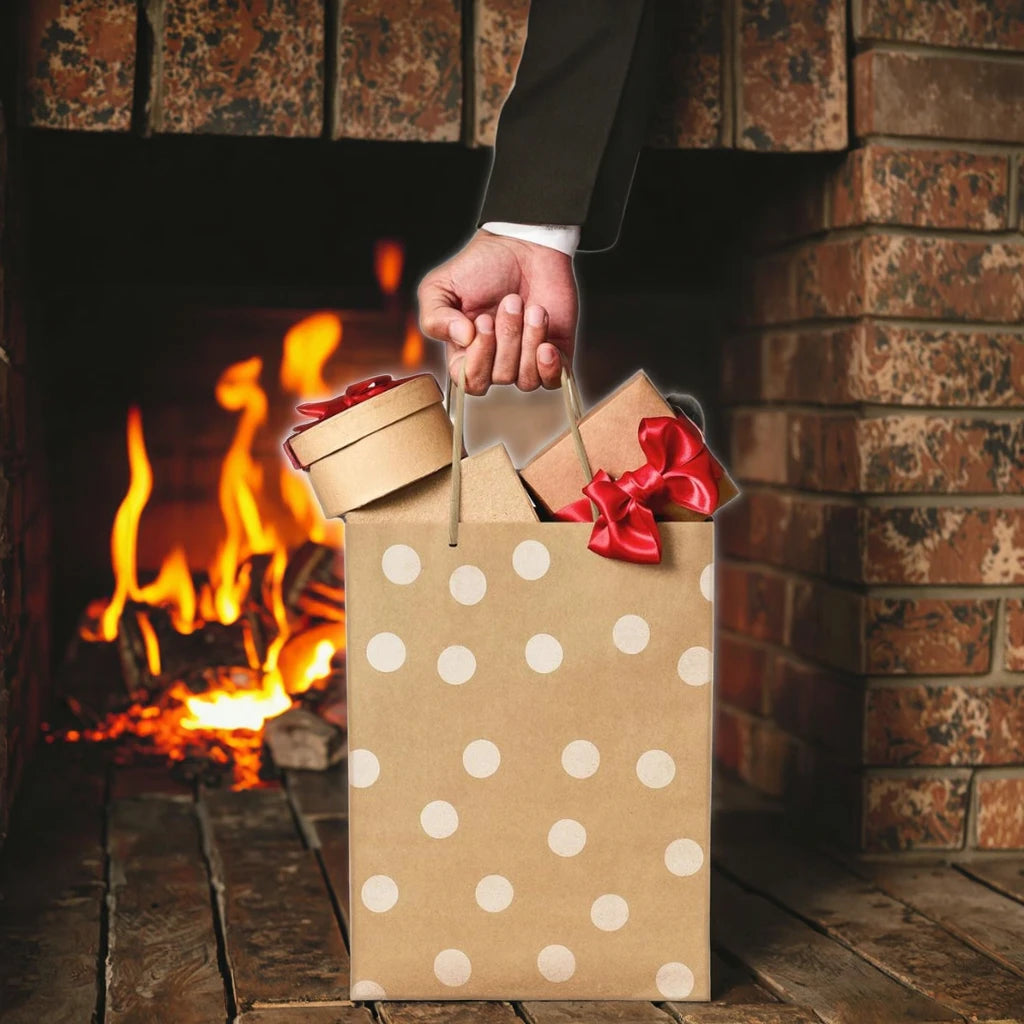Kraft Paper Gift Bags Shopping Bags Wholesale Recyclable Cotton Rope Handle Custom Logo and Size High Quality Cheap Price
