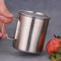 Stainless Steel Cooking Pot Camping Mug with Foldable Handle Lid 750ml Capacity Boiling Water Safe Portable Outdoor Accessory