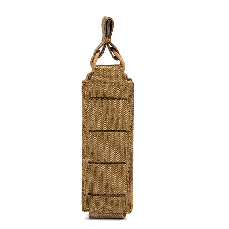 Outdoor New Single Tactical Magazine Pouch Laser Cut Molle Nylon Quick Release 9mm